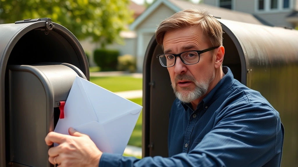 will you go to jail for not filing taxes - 
Person opening mailbox with official government envelope, surprised concerned e