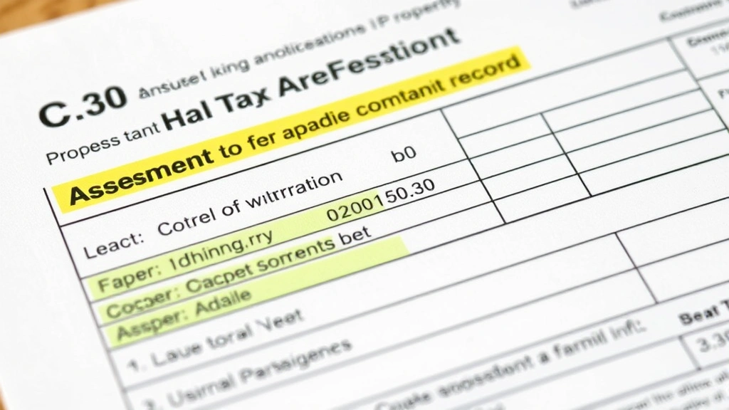 winnebago county tax records - 
Close-up of property tax record document with highlighted assessment values and