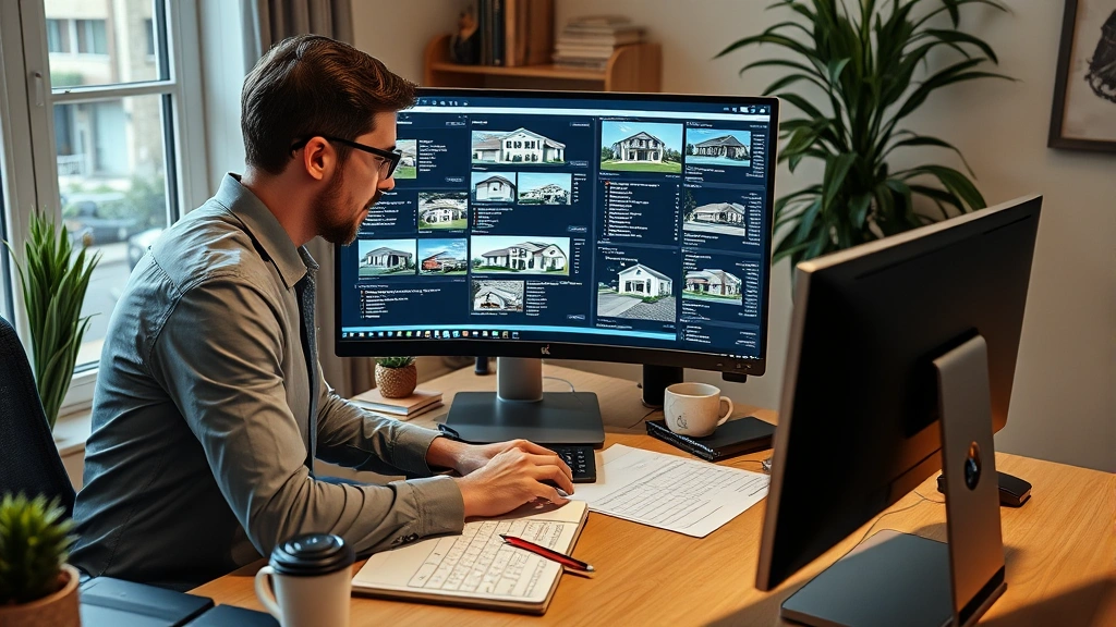 winnebago county tax records - 
Real estate investor analyzing multiple property records on computer screen in 
