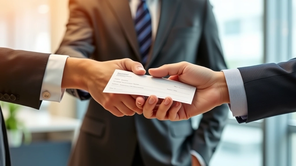 3000 tax refund - 
Hands exchanging a check or money, business handshake setting, professional att