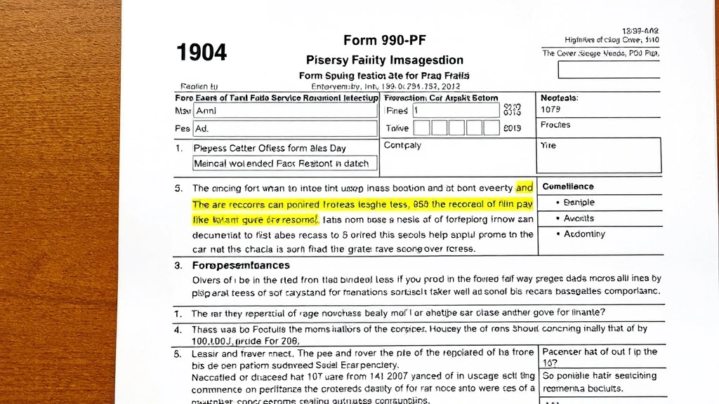 4942 tax code -
Detailed view of Form 990-PF tax return document with highlighted sections and