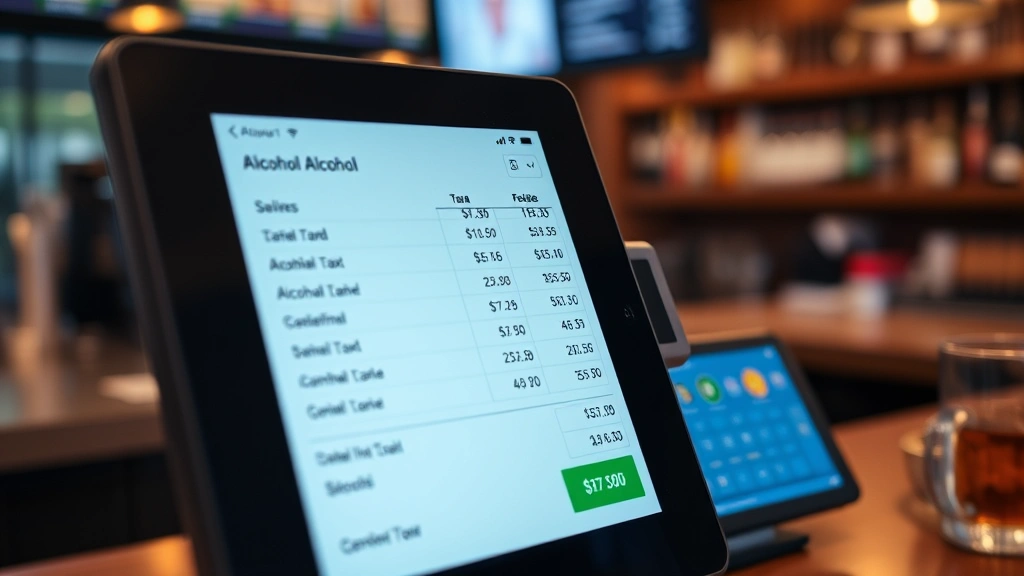 60 tax on alcohol -
Digital point-of-sale system screen displaying alcohol sales data and tax calcu