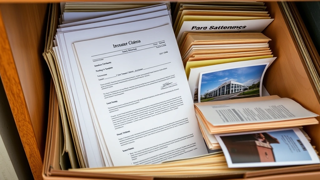 971 tax code -
Organized file system with disaster claim documentation, receipts, photos, and