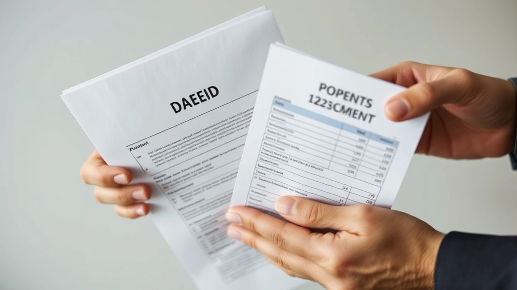 ad valorem taxes definition - 
Close-up of hands holding property deed and tax bill statement, financial plann