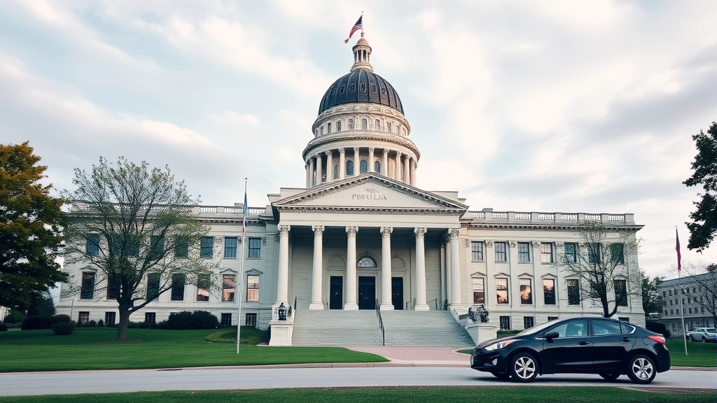 auto sales tax pennsylvania - 
Pennsylvania state capitol building with subtle automotive imagery, representin