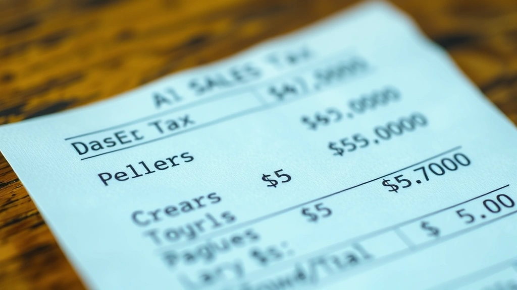 bellevue wa sales tax - 
Close-up of receipt showing itemized purchases with sales tax calculation
