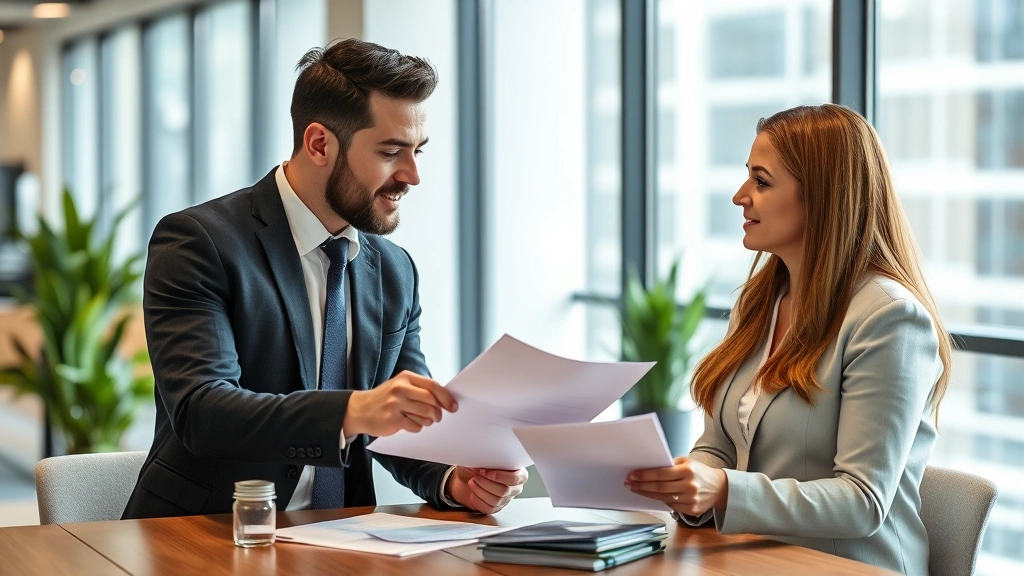 bellevue wa sales tax - 
Business owner discussing tax compliance with CPA in contemporary office
