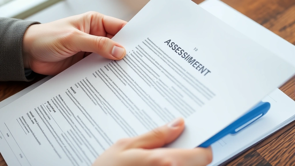 bergen county nj tax records - 
Close-up of hands holding property deed and assessment record documents
