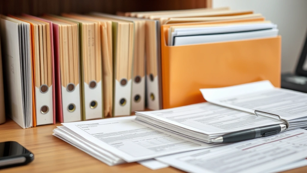 bergen county nj tax records - 
Organized file folders and documents related to property tax records on desk
