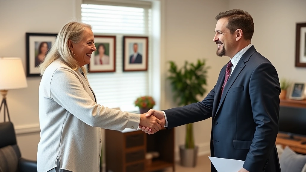 bergen county nj tax records - 
Handshake between tax professional and homeowner in official office setting
