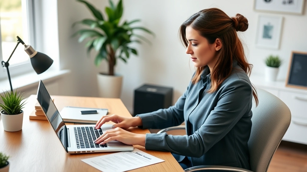 berks earned income tax - 
Businesswoman working on laptop in home office, reviewing self-employment incom