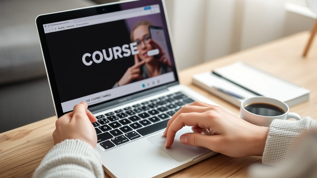 bradford tax institute - 
Close-up of hands holding a laptop showing online course content with notebook 