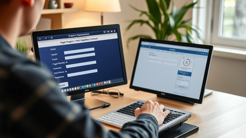brevard tax collector appointment - 
Person using computer to complete online vehicle registration renewal form at h