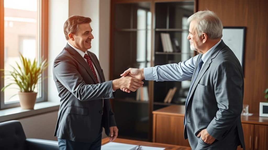 brunswick county tax bill search - 
Handshake between tax assessor professional and property owner in office settin