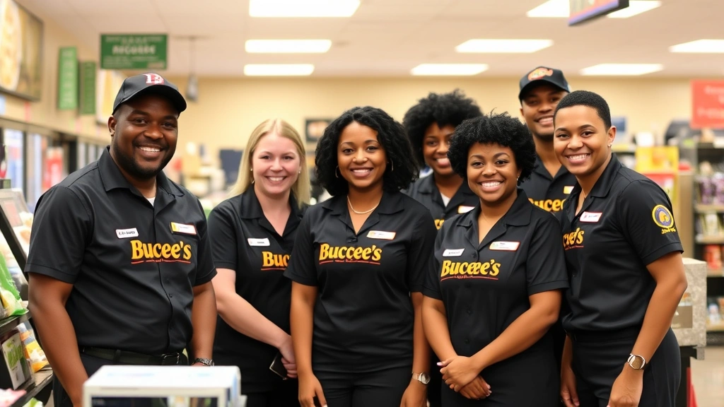 buc-ee's tax revenue - 
Diverse team of Buc-ee’s employees in uniform smiling at checkout counter