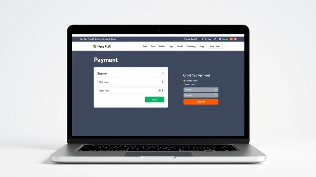 ca estimated tax payments -
Laptop showing online tax payment portal interface with secure payment being pr