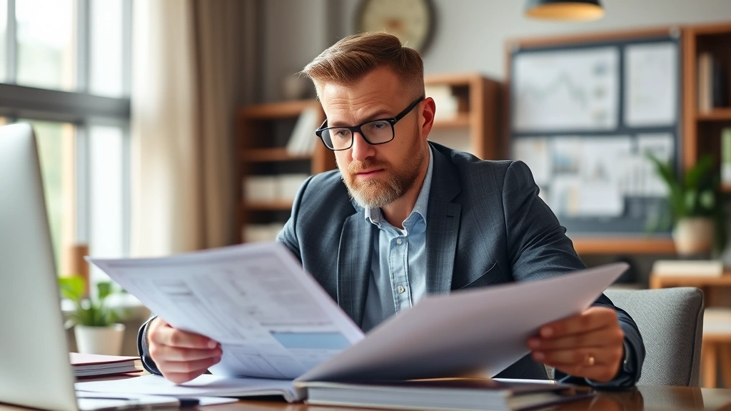 ca estimated tax payments -
Business owner reviewing year-end financial records and comparing estimated vs