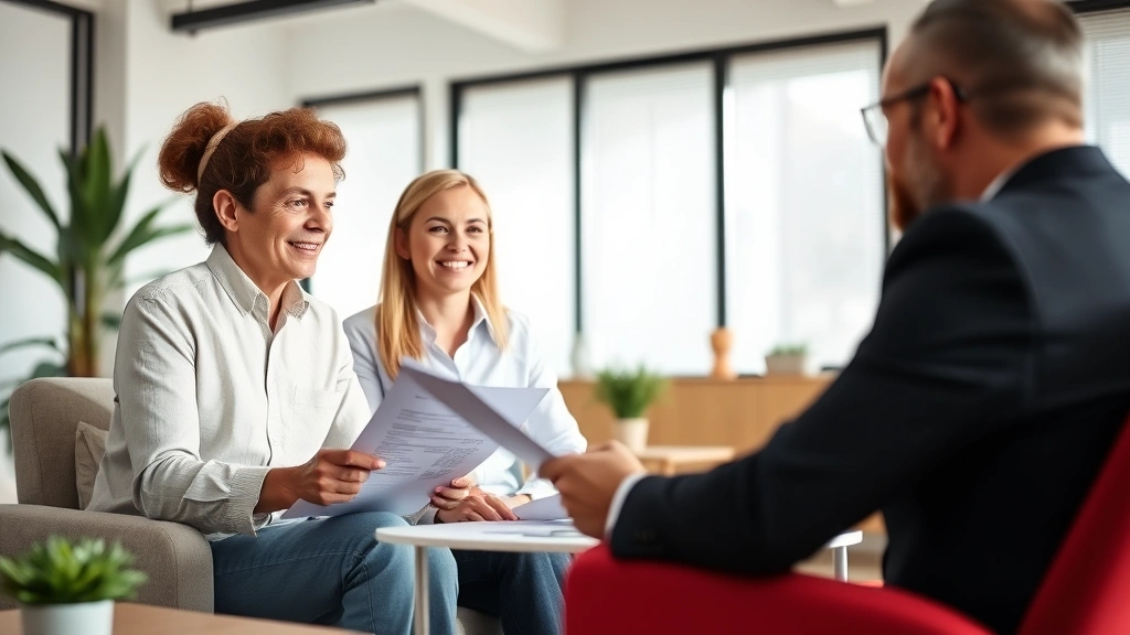 ca income tax forms - 
Diverse couple meeting with tax advisor in bright office discussing California 