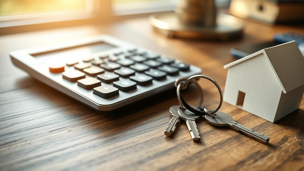 california capital gains tax on real estate -
Close-up of a calculator, tax forms, and a house keys on a wooden desk with sun