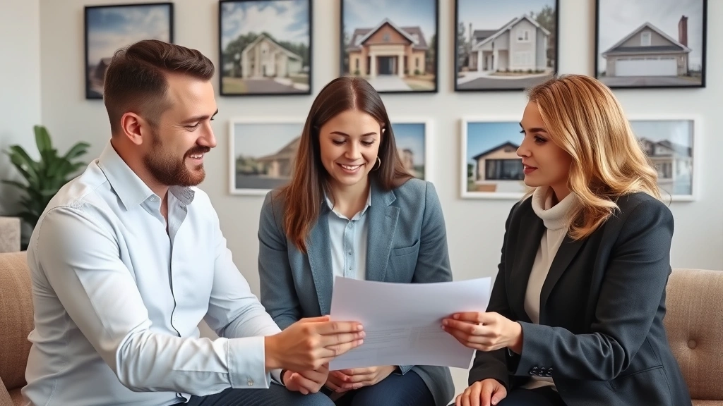 california capital gains tax on real estate -
Financial advisor or CPA explaining tax documents to a client couple in a profe