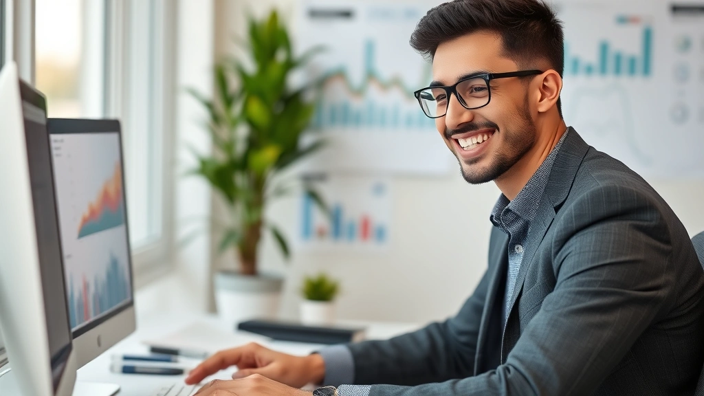 california income tax payment online - 
Diverse business owner smiling while working on computer with financial charts 