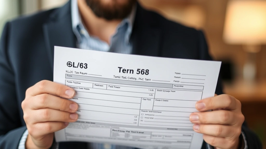 california llc tax -
Business owner holding Form 568 California LLC Tax Return with concerned expres