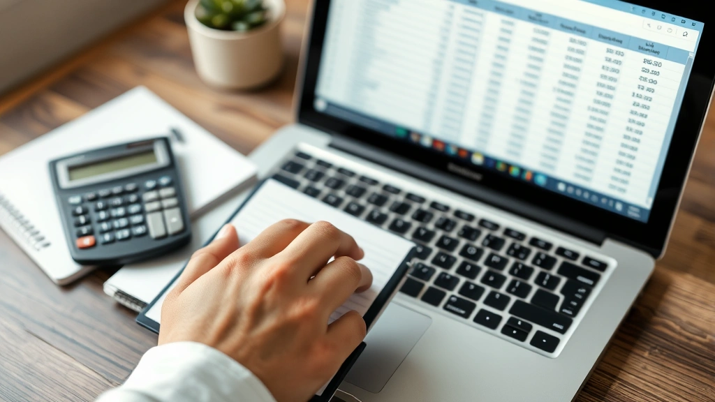 car sales tax in maryland - 
Person using calculator and notepad to budget vehicle costs with laptop showing