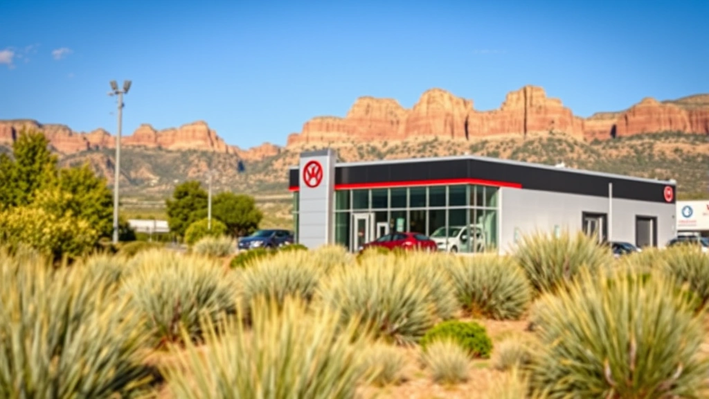 car sales tax in utah - 
Utah landscape with car dealership storefront in background, professional busin