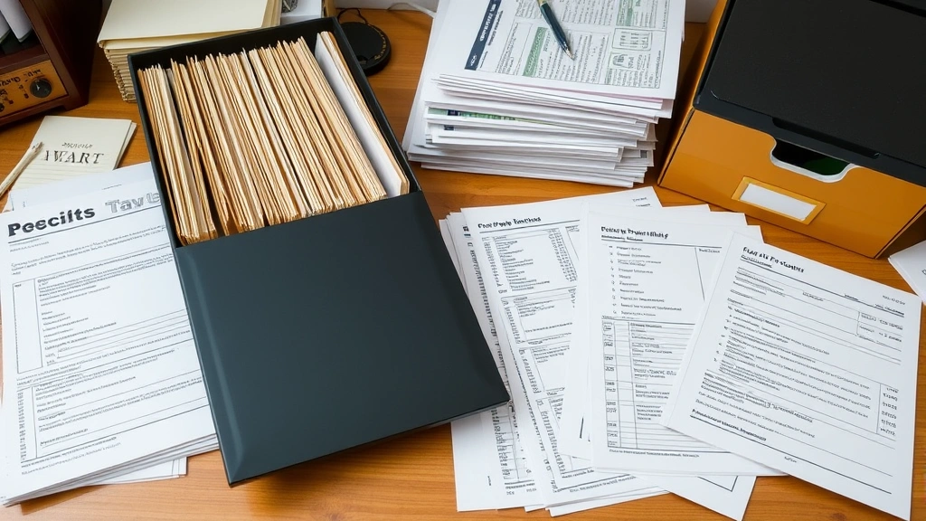catawba county tax collector - 
Organized file folders and property records spread on desk, showing tax documen
