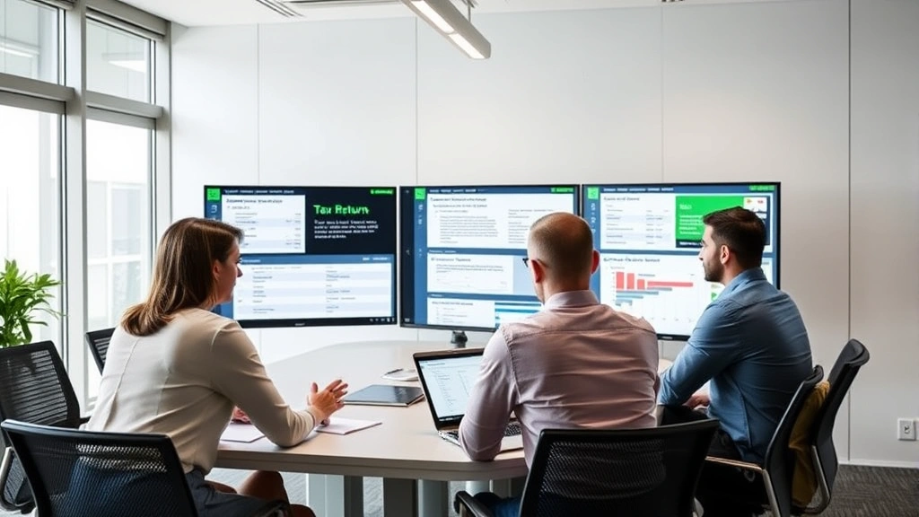 granite tax connect - 
Team of tax professionals collaborating in a modern conference room, discussing