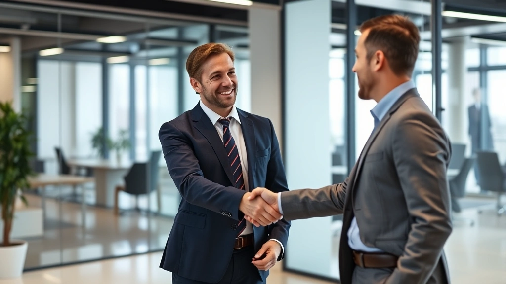 granite tax connect - 
Professional handshake between accountant and client in modern office, represen