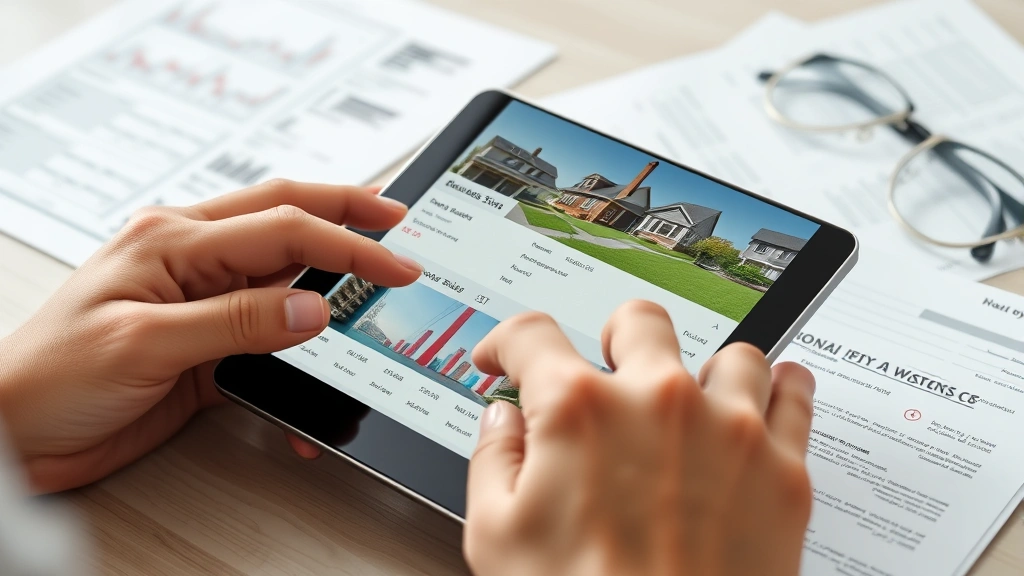 hamden taxes - 
Close-up of hands comparing real estate listings and comparable home sales data