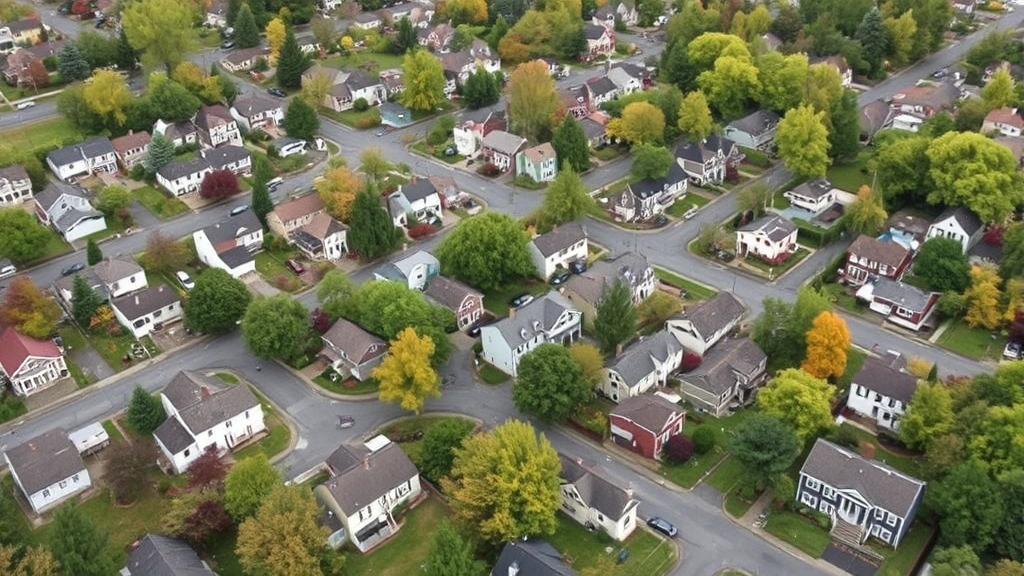 hamden taxes - 
Aerial view of Hamden Connecticut residential neighborhood showing diverse home