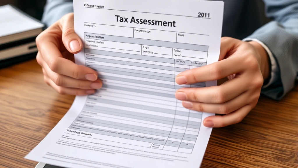 hardin county tax office - 
Close-up of hands holding official tax assessment notice with property details 