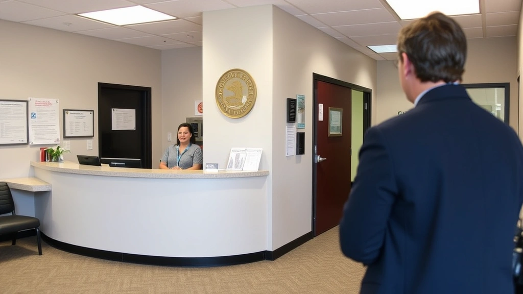 hardin county tax office - 
Interior of county government office with customer service desk, professional s