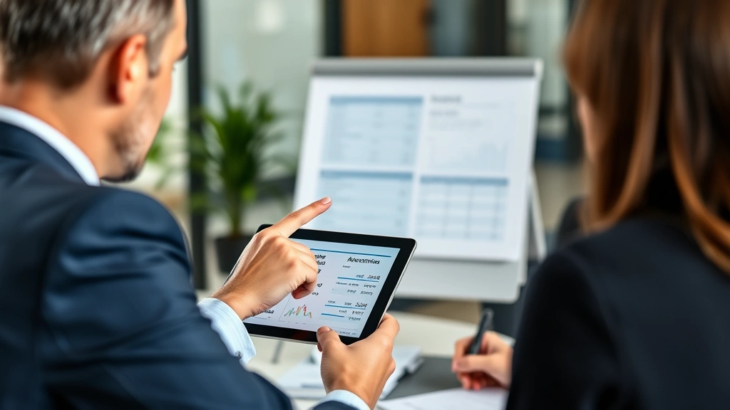 hardin county tax office - 
Professional male CPA or financial advisor in business attire pointing to prope