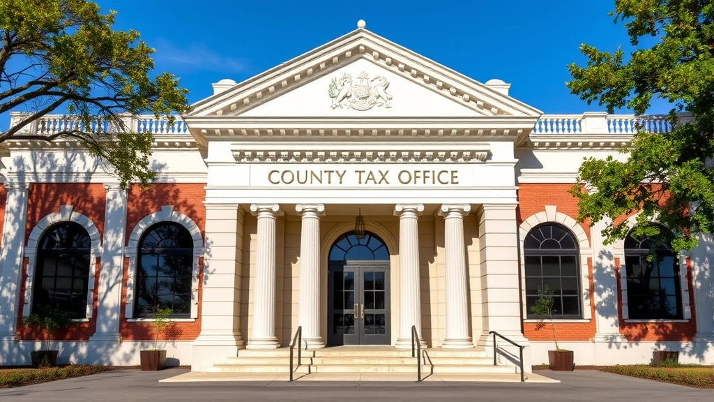 harnett county tax office -
Government building entrance with classical architecture, typical county courth