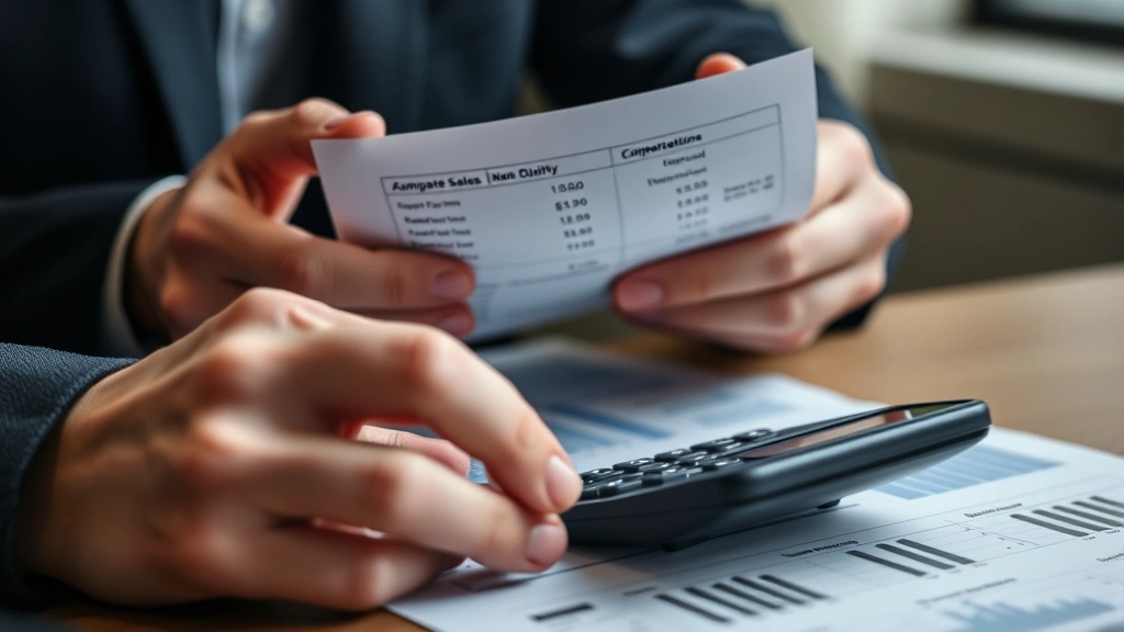 harrison county tax assessor ms - 
Close-up of hands reviewing property tax bill and comparable sales data with ca