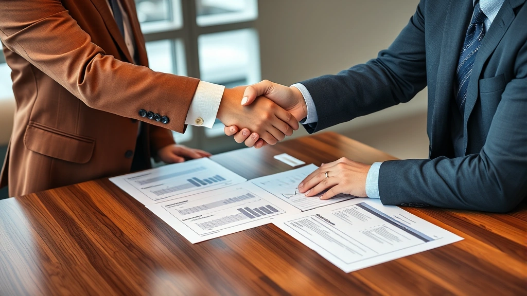 how much did tesla pay in taxes 2023 -
Handshake between business professionals with tax code documents and financial