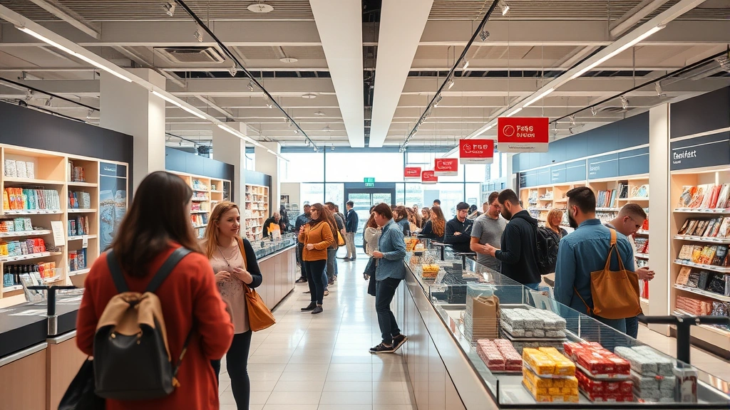 how much is sales tax in nc - 
Modern retail store interior with diverse shoppers at checkout counters
