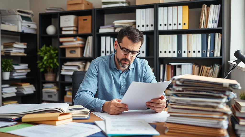 how much is sales tax in nc - 
Business owner organizing tax records and financial documents in organized offi