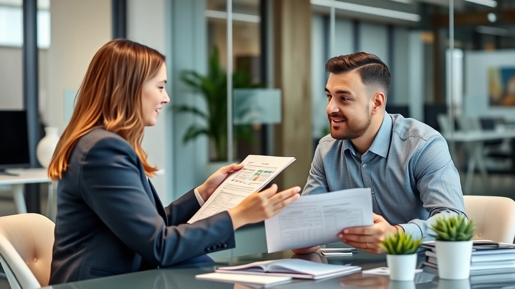 illinois estimated tax payment - 
Financial advisor explaining estimated tax concepts to self-employed client in 