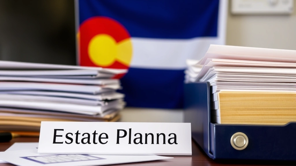 inheritance tax colorado - 
Organized file folders and documents on desk labeled ‘Estate Planning&#82