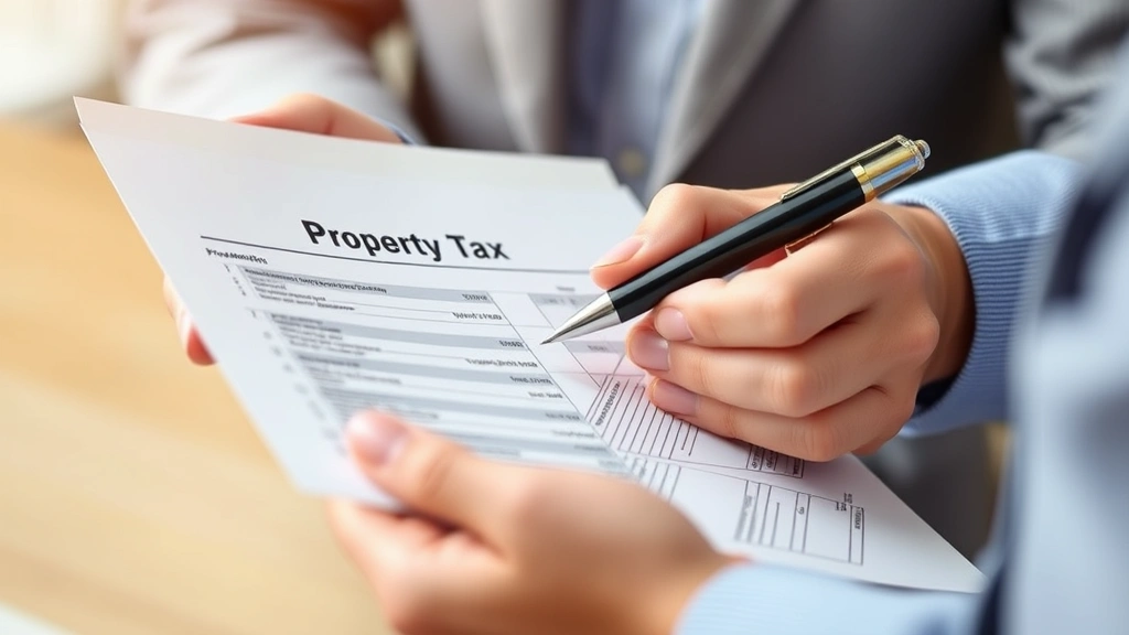 irvine tax rate - 
Close-up of hands holding property tax statement and pen, financial planning co