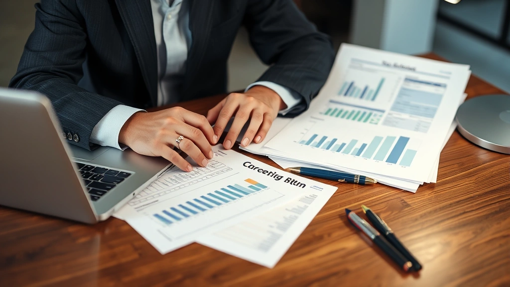 irvine tax rate - 
Business owner working on laptop with financial spreadsheets and tax forms on d