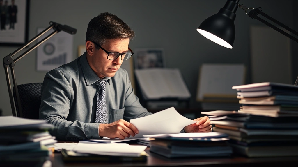 is tax fraud a felony - 
IRS agent examining financial records and bank statements under desk lamp, conc