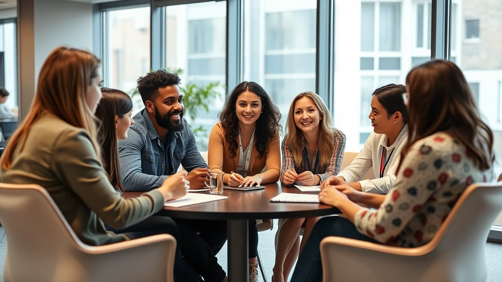 is there tax on gift cards - 
Diverse group in casual business meeting discussing gift card policy, modern of