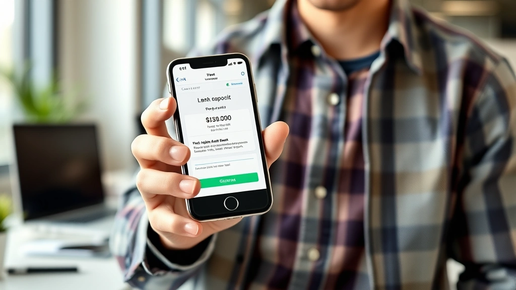jackson hewitt tax advance -
Young professional holding smartphone showing bank deposit notification, casual