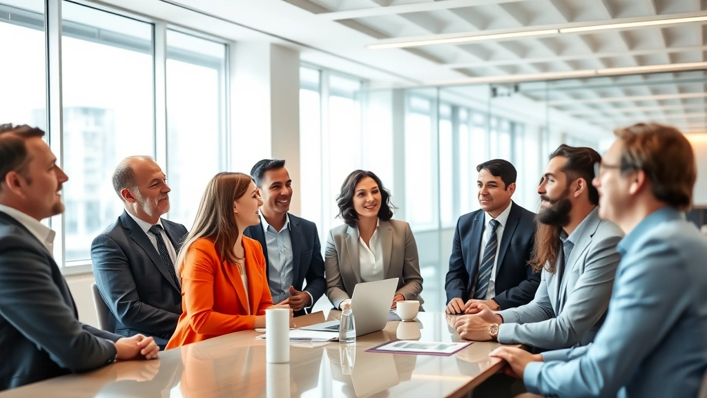 jackson hewitt tax advance -
Diverse group in business casual clothing having discussion in bright conferenc