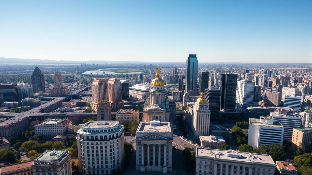 javier milei argentina tax reform -
Aerial cityscape of downtown Buenos Aires with government buildings and financi